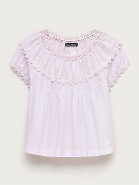 NWT J. Crew Embroidered cap-sleeve top in Lavender Quartz size Large
